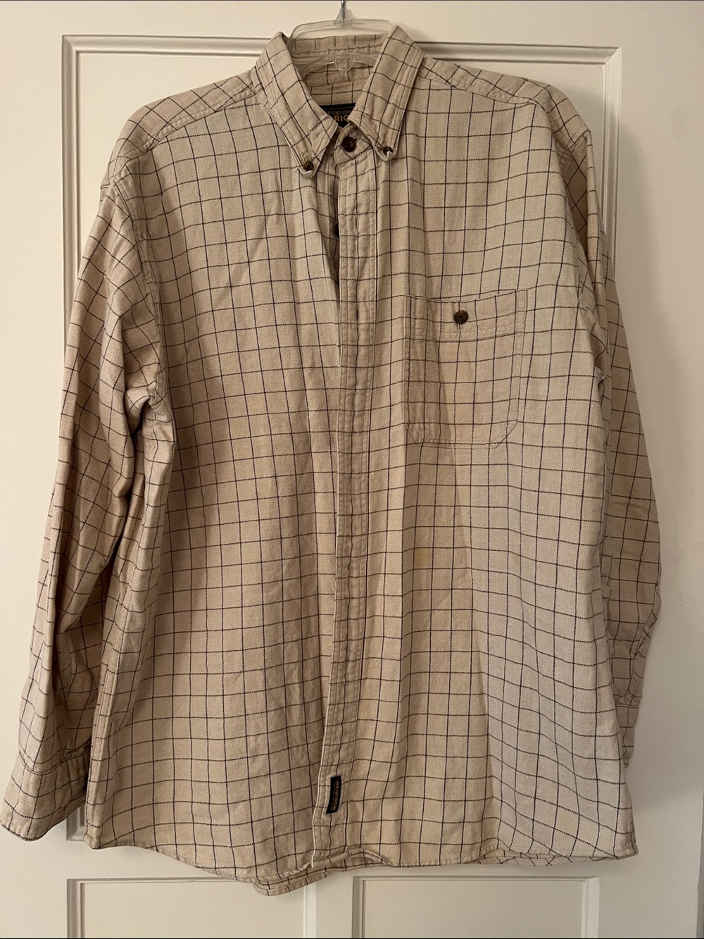 Woolrich Beige Windowpane Button-Down Shirt